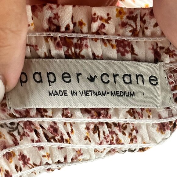 Floral Ruffle Tiered Skirt & Smocked Top Set By Paper Crane  Medium boho summer - Picture 3 of 3